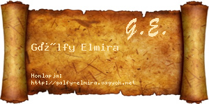 Gálfy Elmira névjegykártya